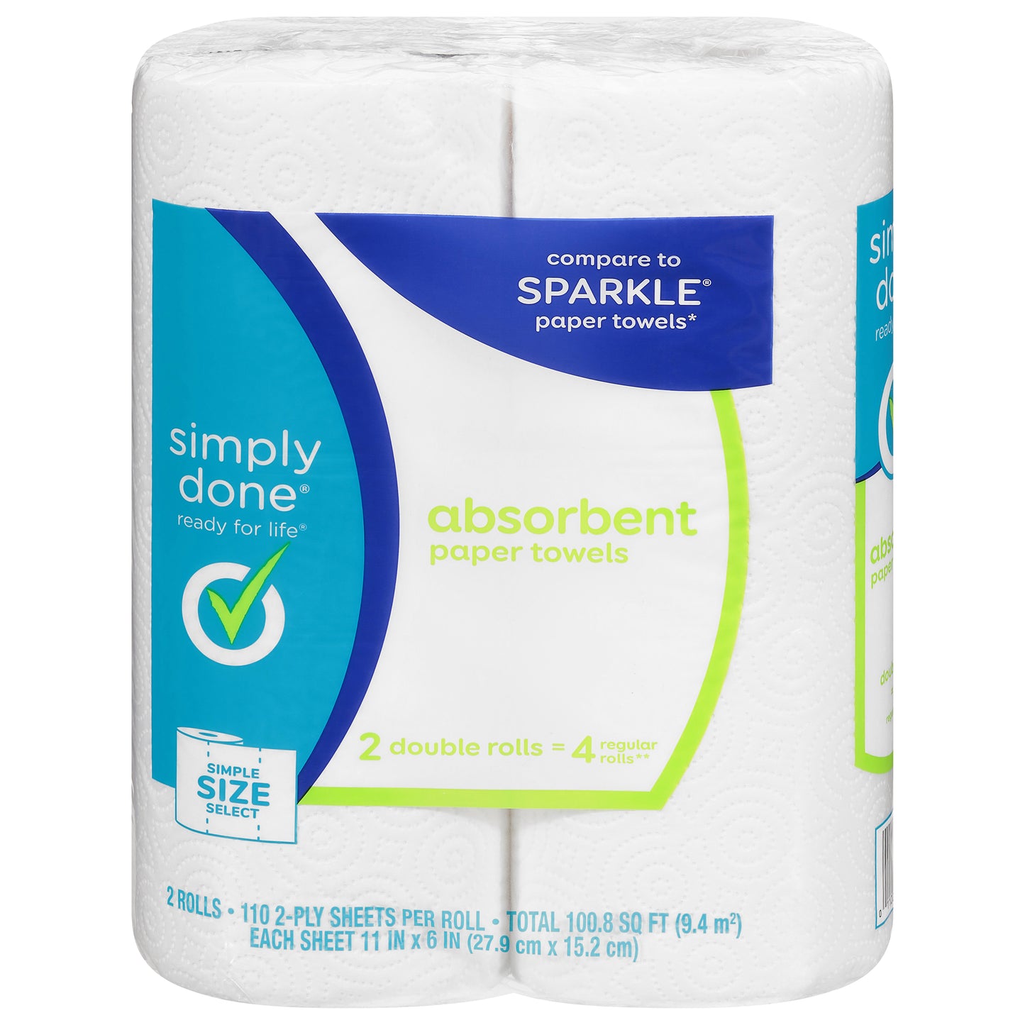 Simply Done 2-Ply Simple Size Select Absorbent Paper Towels 2 ea