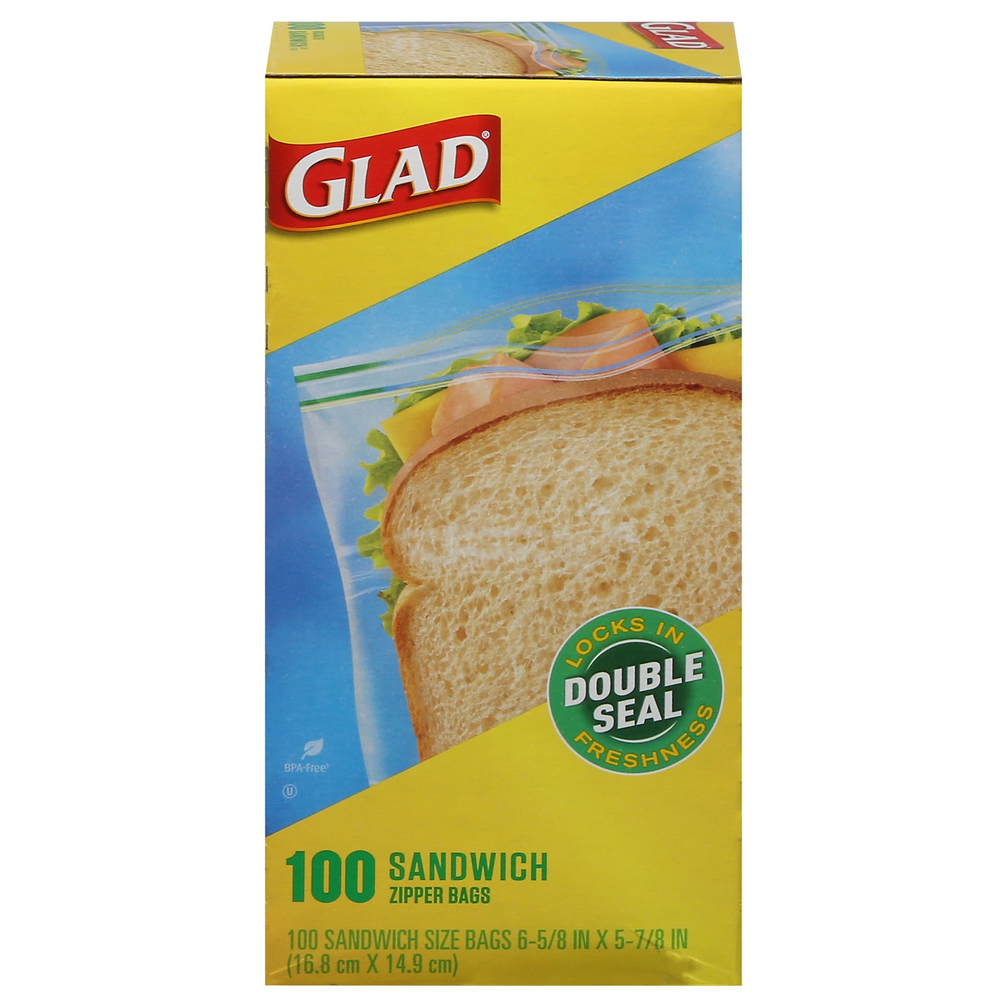 Glad Sandwich Zipper Bags 100 ea