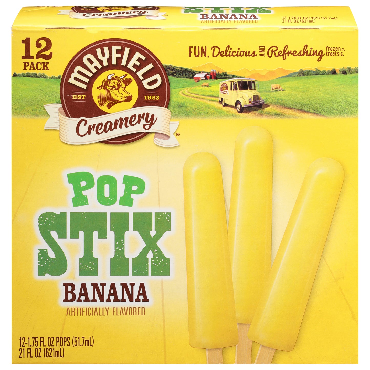 Mayfield Creamery Banana Pop Stix 12 - 1.75 fl oz Pops