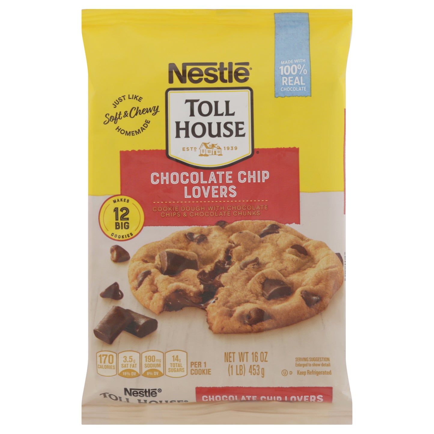 Toll House Chocolate Chip Lovers Cookie Dough 16 oz