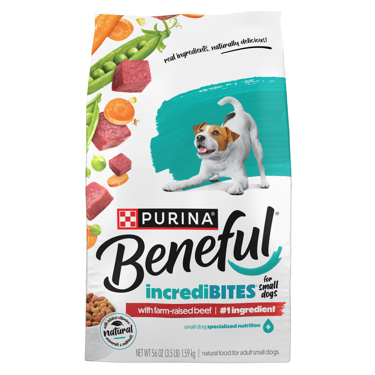 Purina Beneful Incredibites With Farm-Raised Beef Natural Small Breed Dry Dog Food With Added Vitamins, Minerals and Nutrients - 3.5 lb. Bag