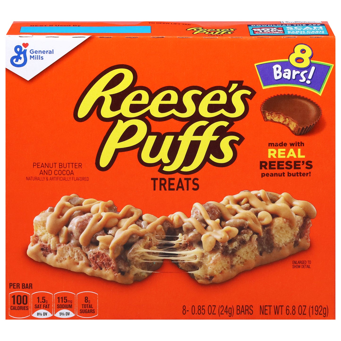 Reese's Puffs Peanut Butter and Cocoa Treats 8 - 0.85 oz Bars