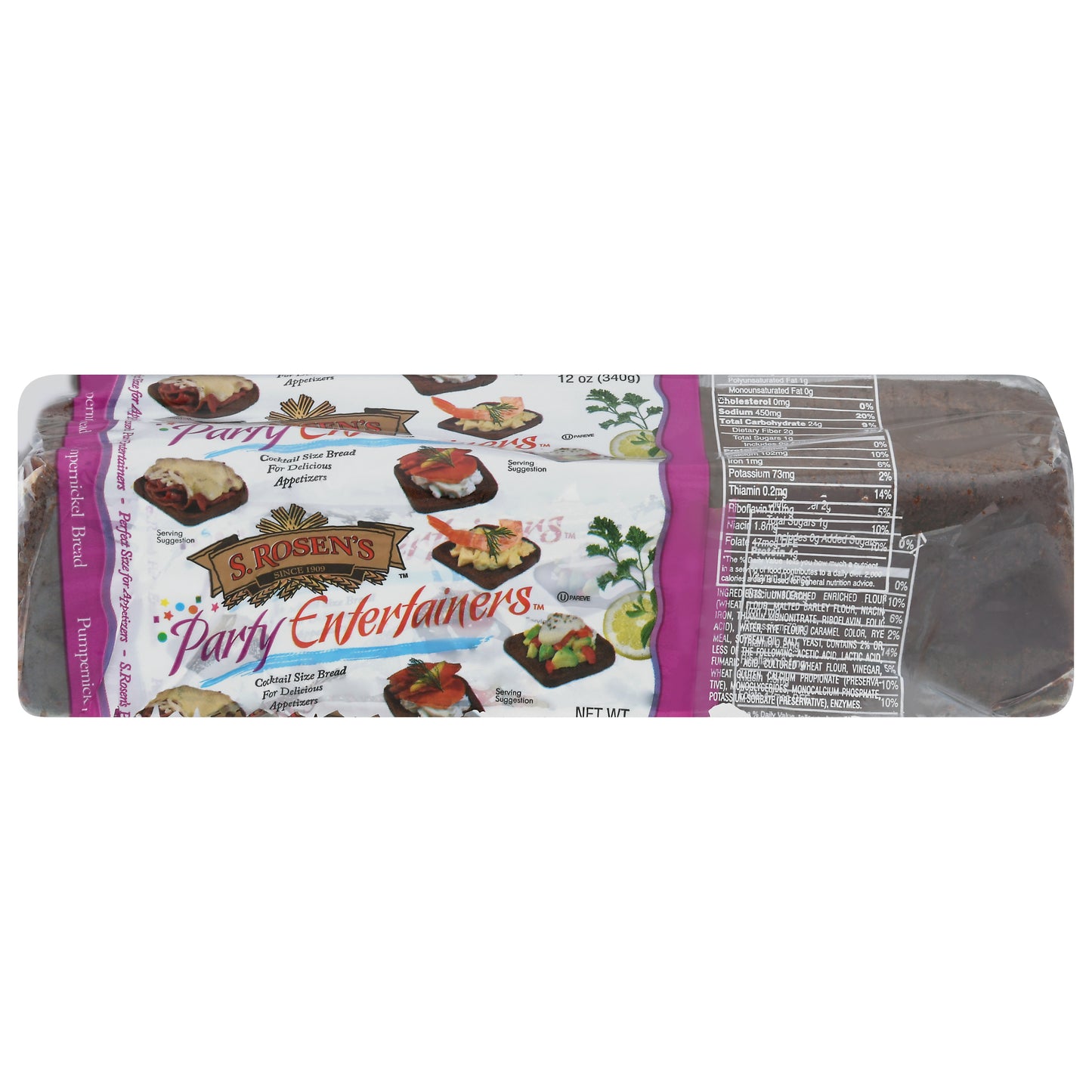 S. Rosen's Party Entertainers Pumpernickel Bread 12 oz