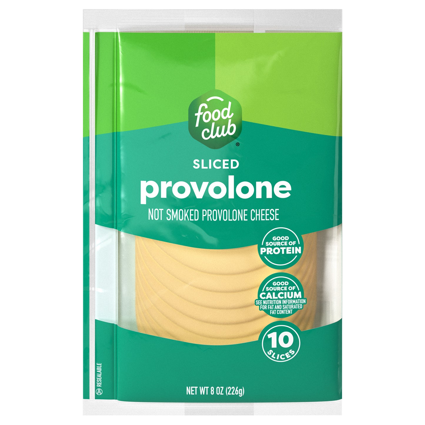 Food Club Not Smoked Sliced Provolone Cheese 10 ea