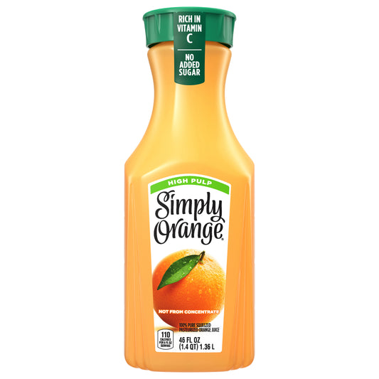 Simply Orange High Pulp Juice Bottle, 46 fl oz