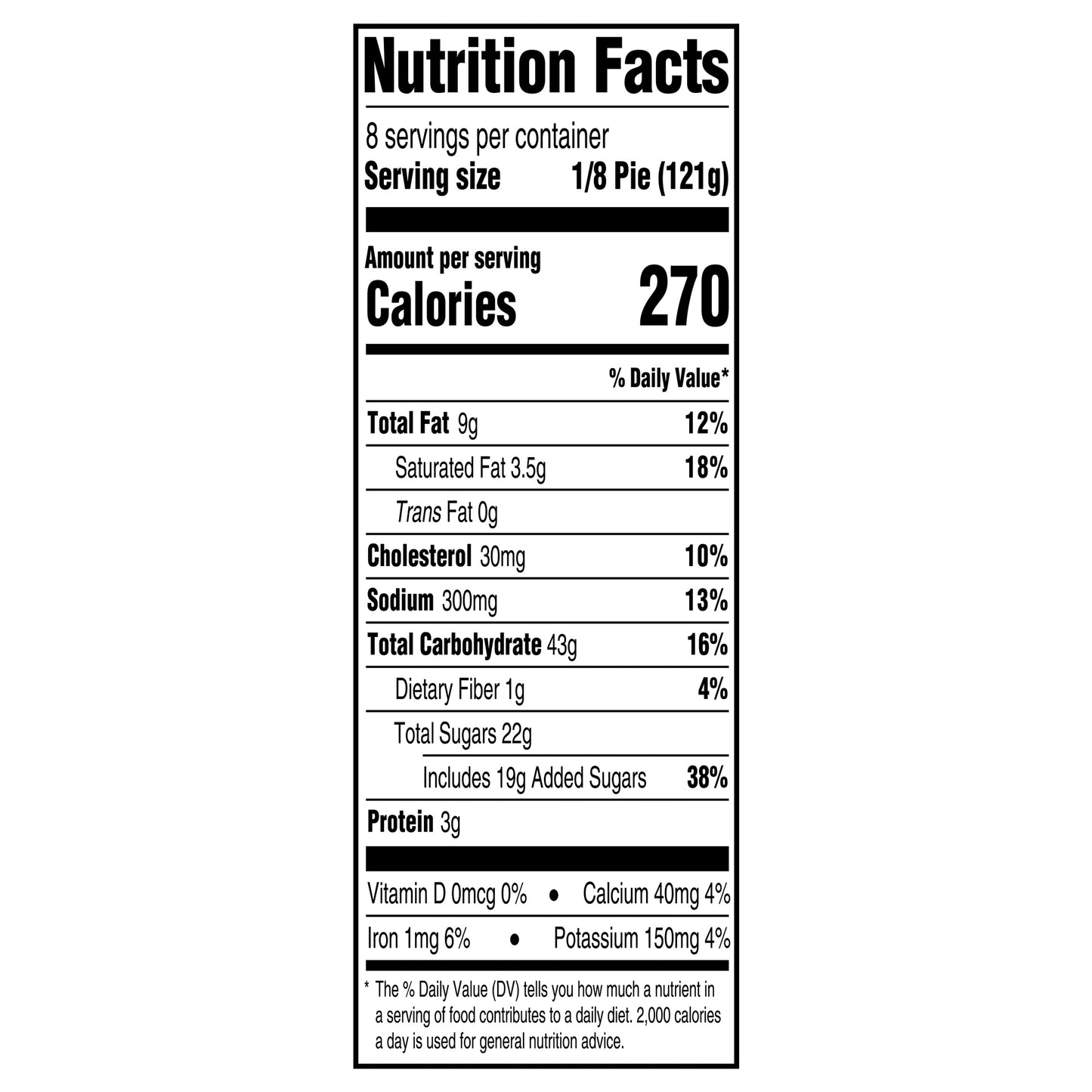 Sara Lee® Open Face Pie 9" Unbaked Sweet Potato 34oz