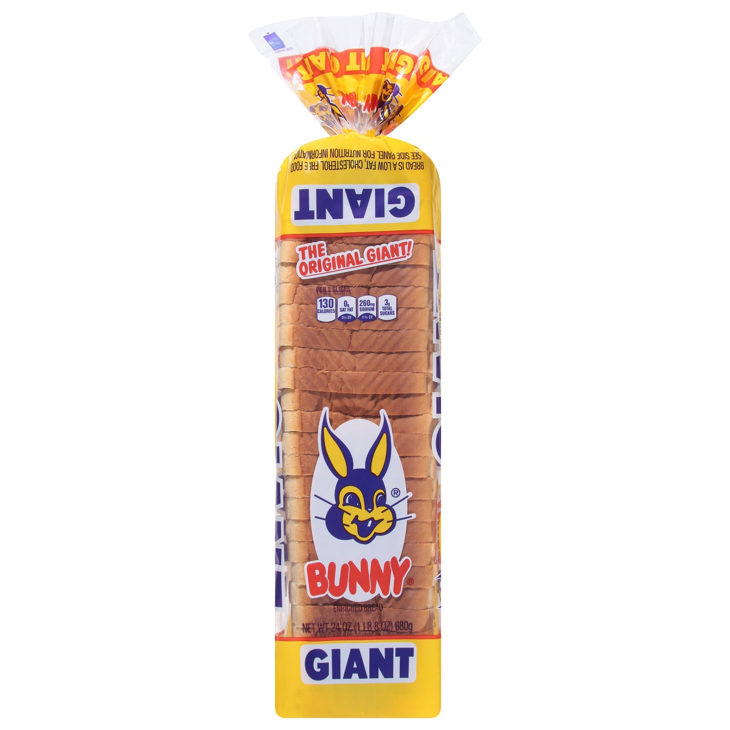 Bunny Bread Giant, Enriched Sliced White Bread, 24 oz Loaf