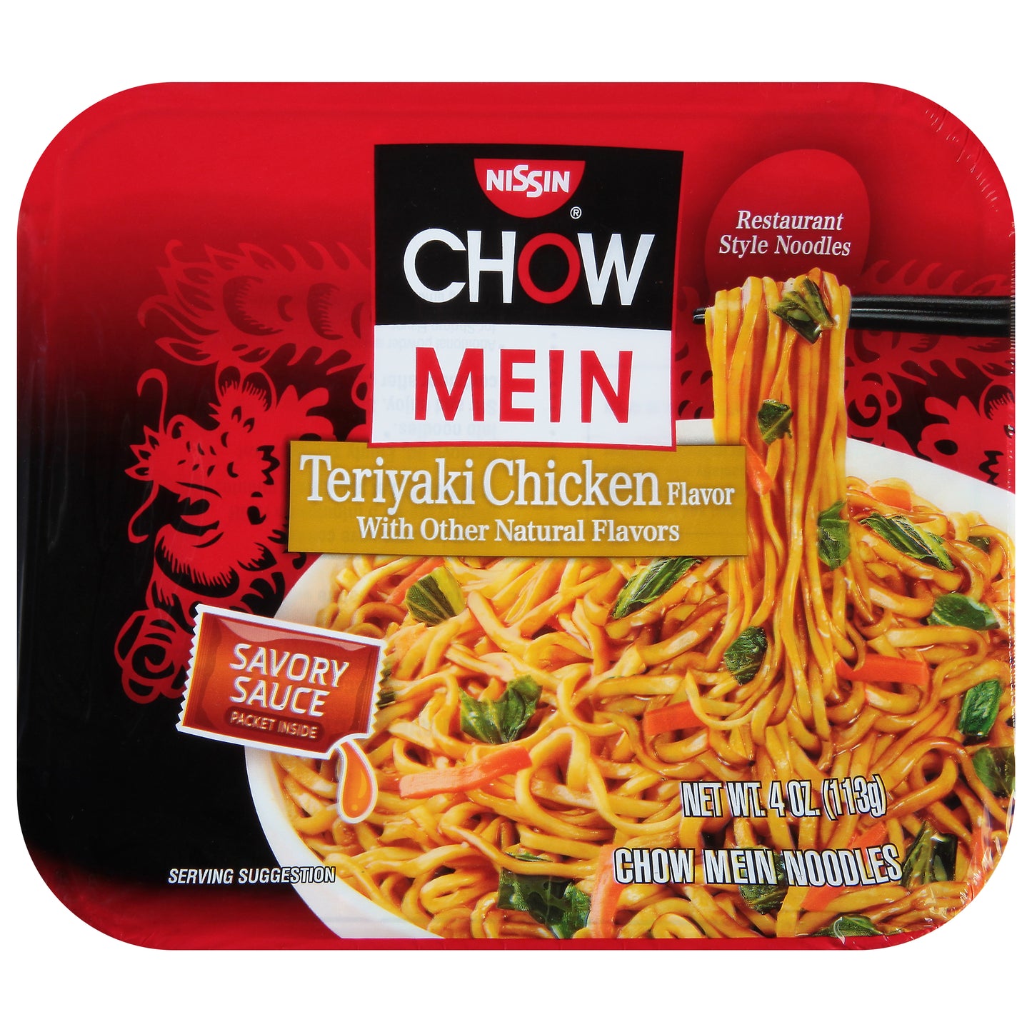 Nissin Teriyaki Chicken Flavor Chow Mein Noodles 4 oz