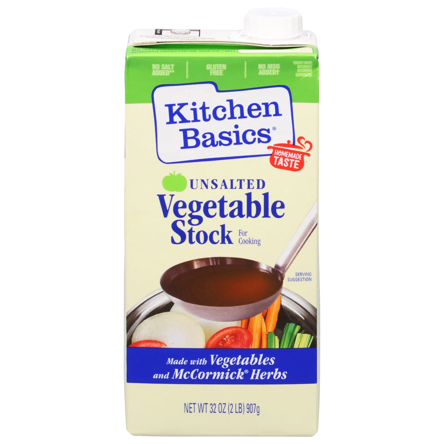 Kitchen Basics No Salt Added Vegetable Stock 32 oz., Carton