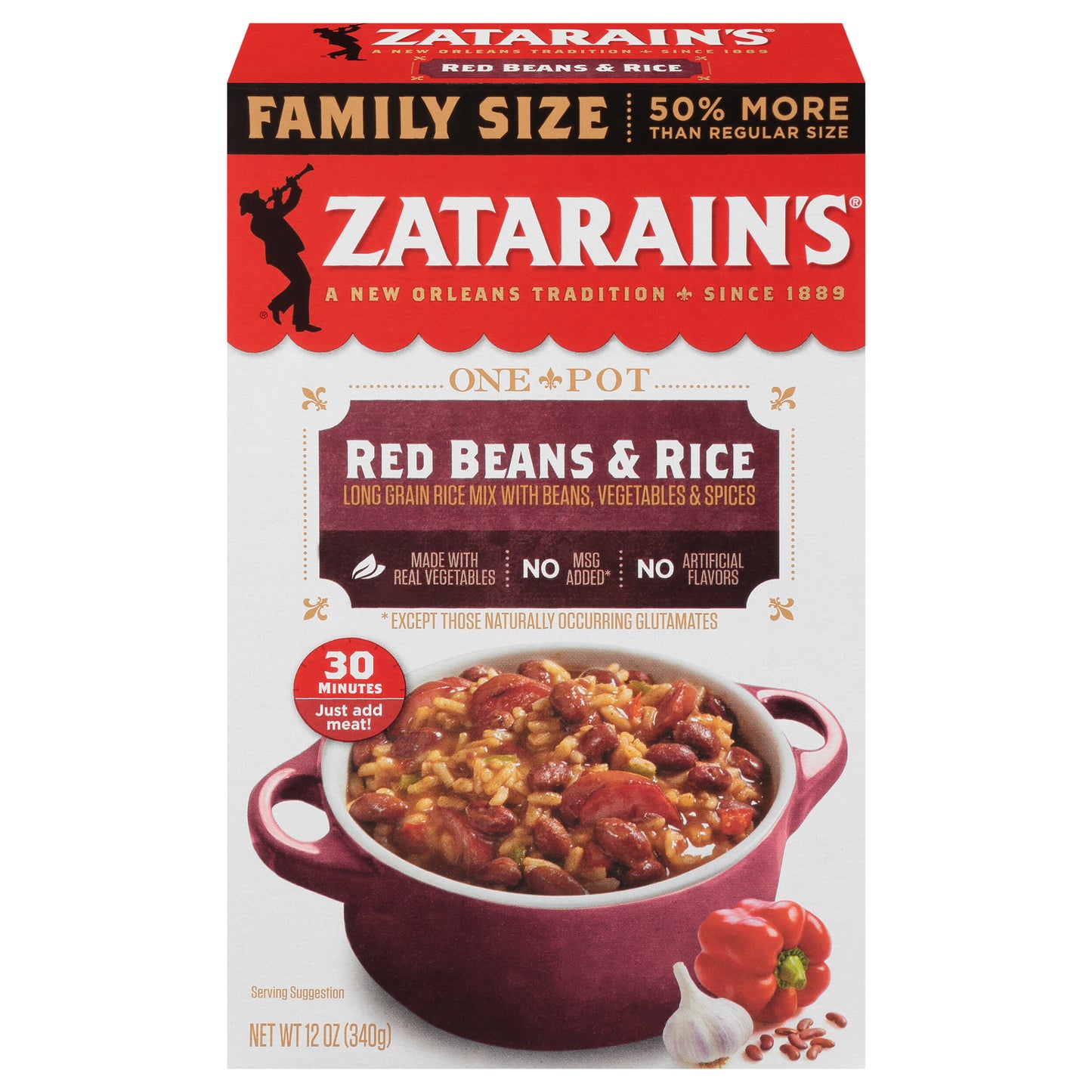 Zatarain's Red Beans & Rice - Family Size, 12 oz