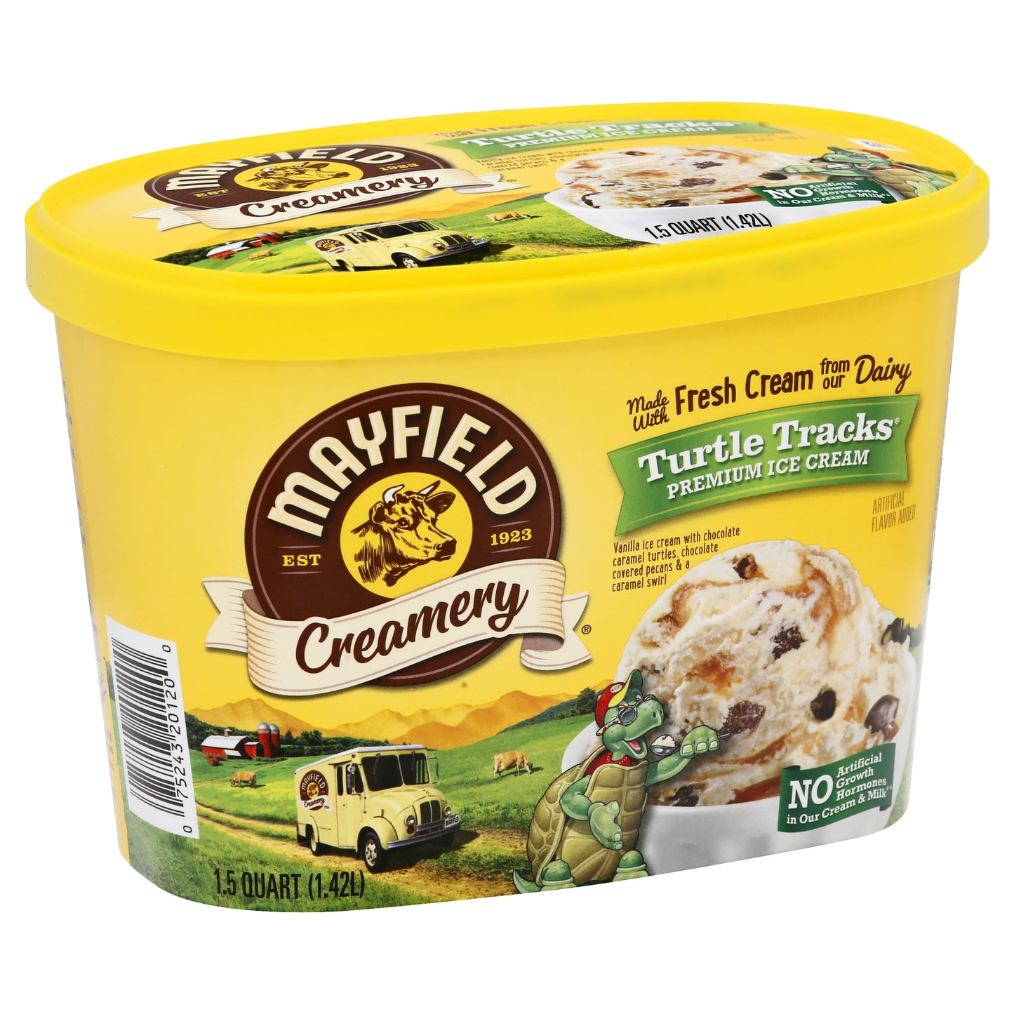 Mayfield Creamery Turtle Tracks Premium Ice Cream 1.5 qt