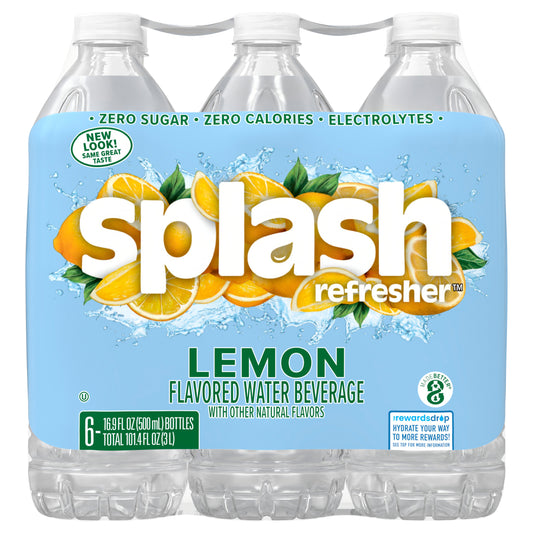 Splash Refresher Mandarin Orange Flavored Water, 16.9 fl oz, 6 Pack