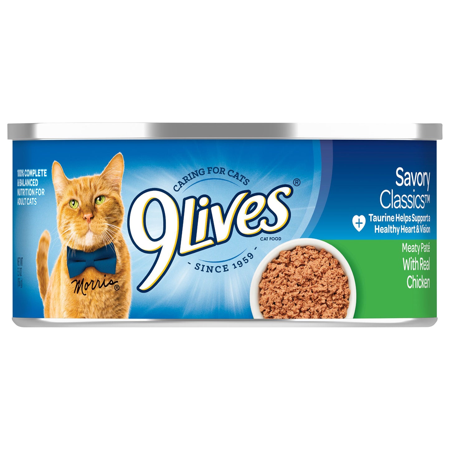 9Lives Meaty Paté Chicken Dinner Wet Cat Food, 5.5-Ounce Can