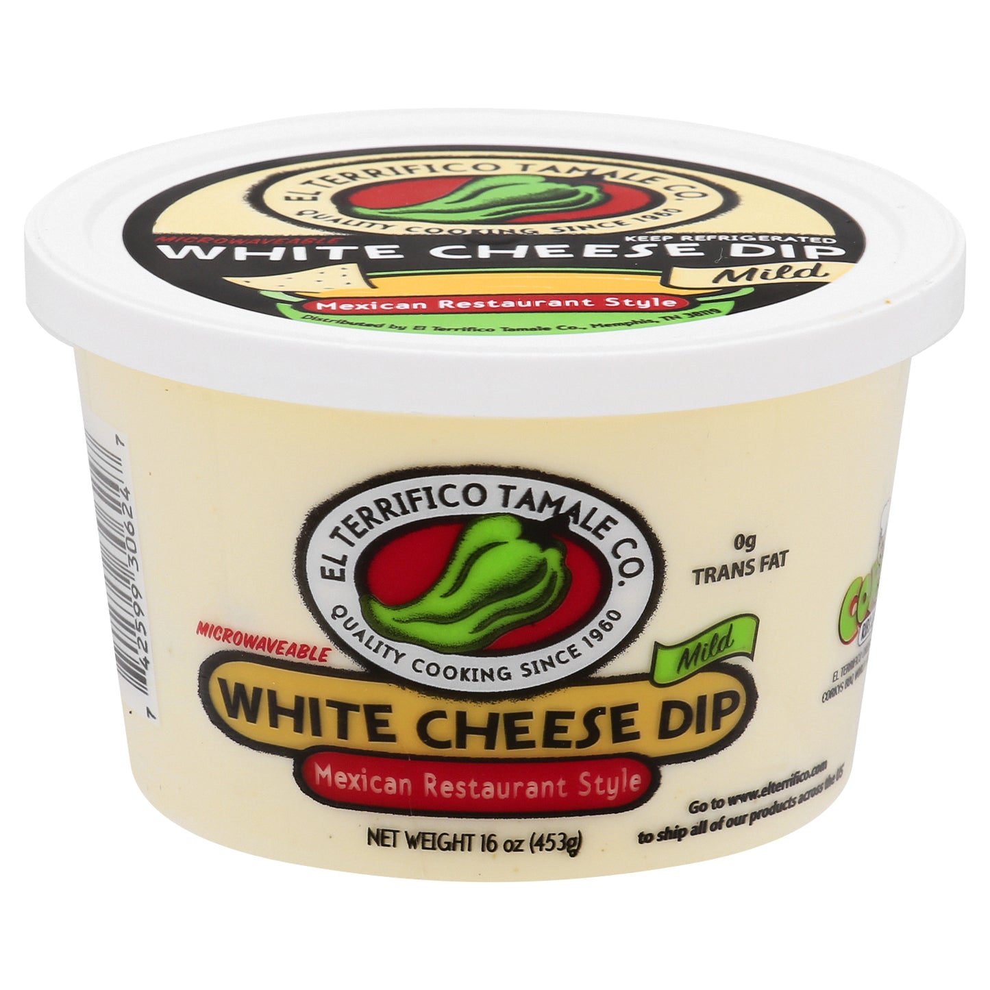 El Terrifico Tamale Mild Mexican Restaurant Style White Cheese Dip 16 oz