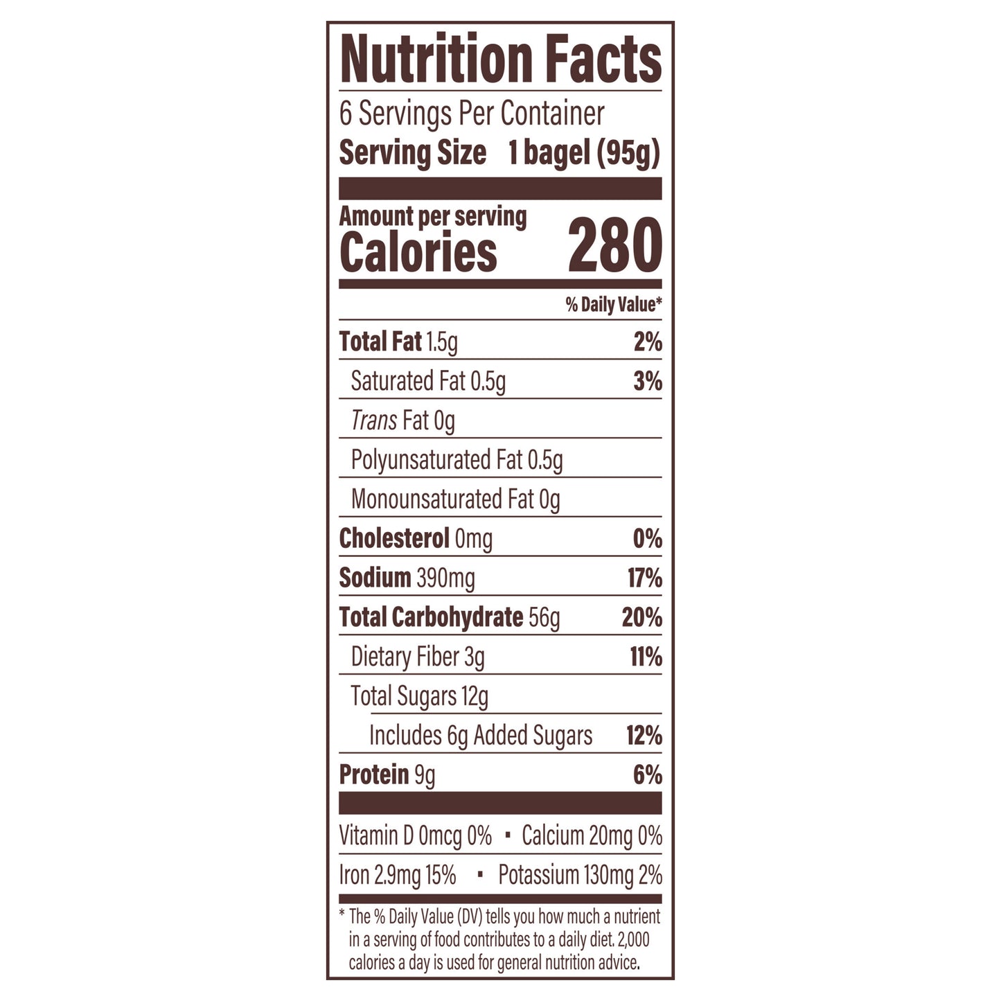 Thomas' Cinnamon Raisin Bagels, 6 count, 20 oz