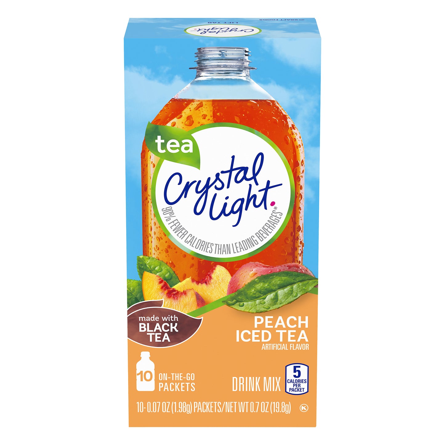 Crystal Light Peach Iced Tea Powdered Drink Mix, 10 ct - 0.7 oz Packets