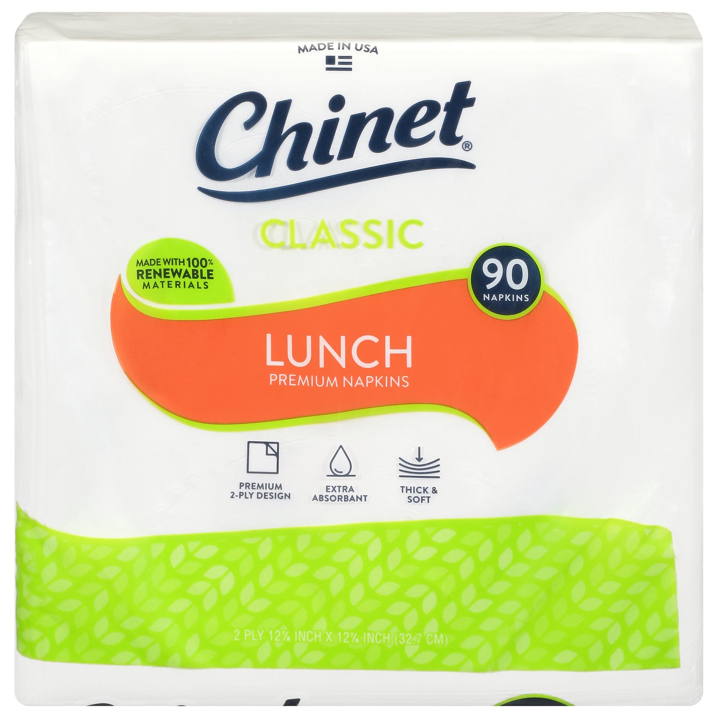 Chinet 2 Ply Classic Lunch Premium Napkins 90 ea