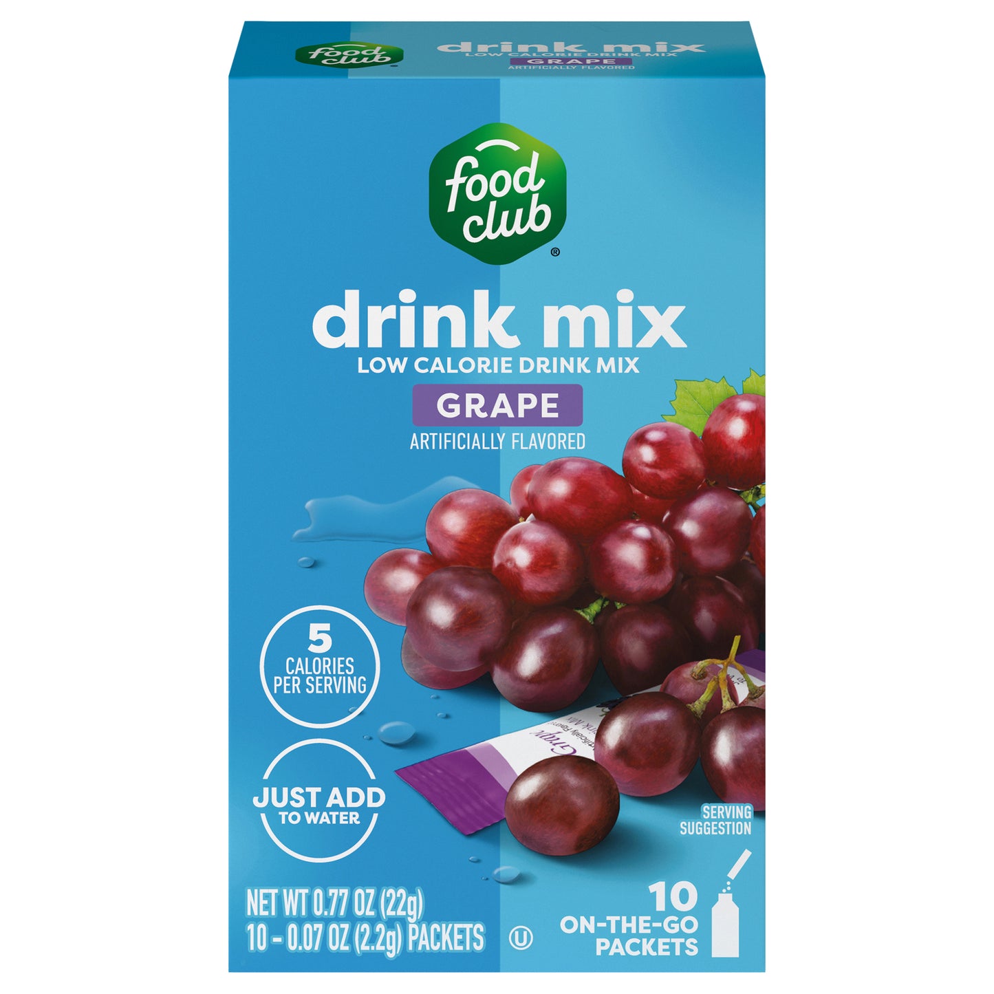 Food Club Low Calorie Grape Drink Mix 10 ea