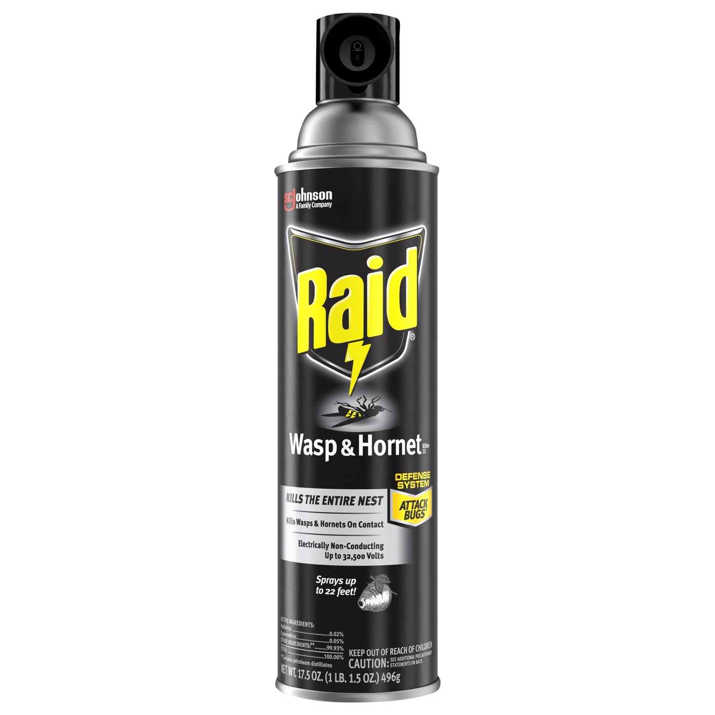 Raid Wasp & Hornet Killer 33, Outdoor Flying Insect Spray, 17.5 oz