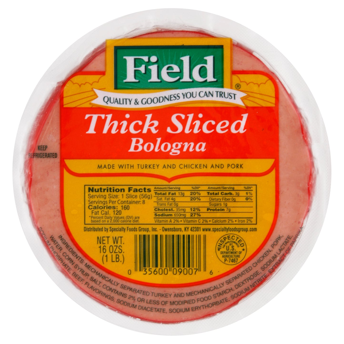 Field Bologna 16 oz - Thick Slice