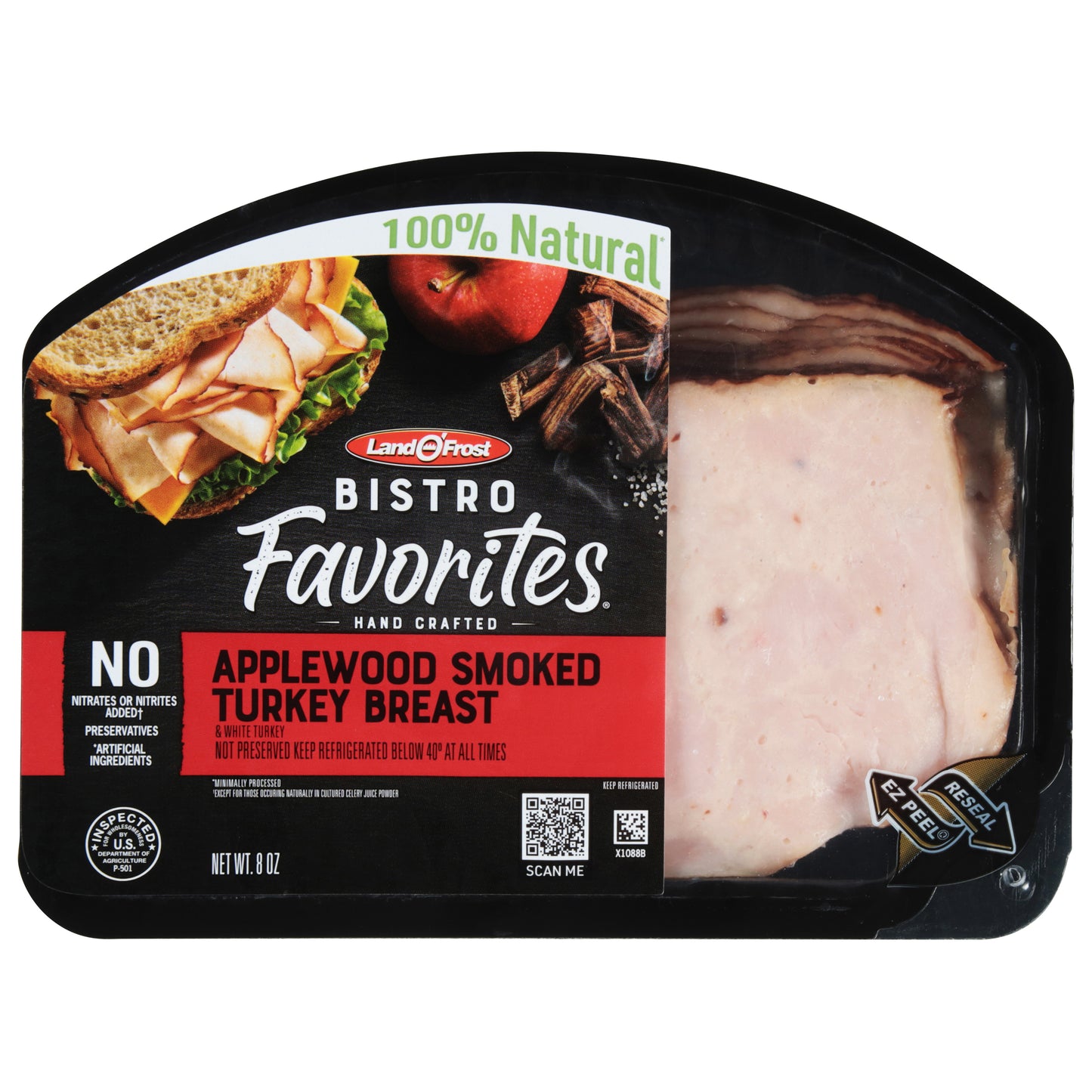Land O'Frost Bistro Favorites Applewood Smoked Turkey Breast 8 oz