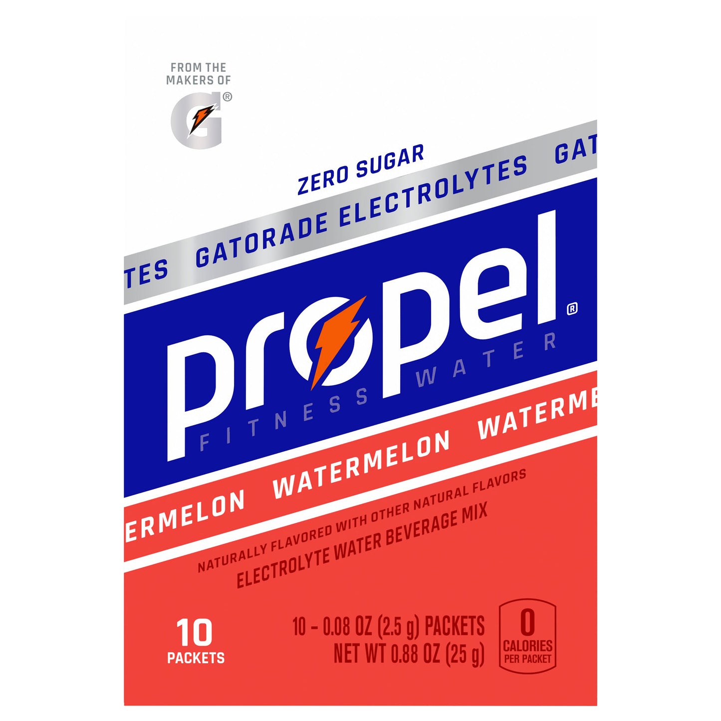 Propel Zero Sugar Electrolyte Water Beverage Mix Watermelon 0.88 Oz 10 Count