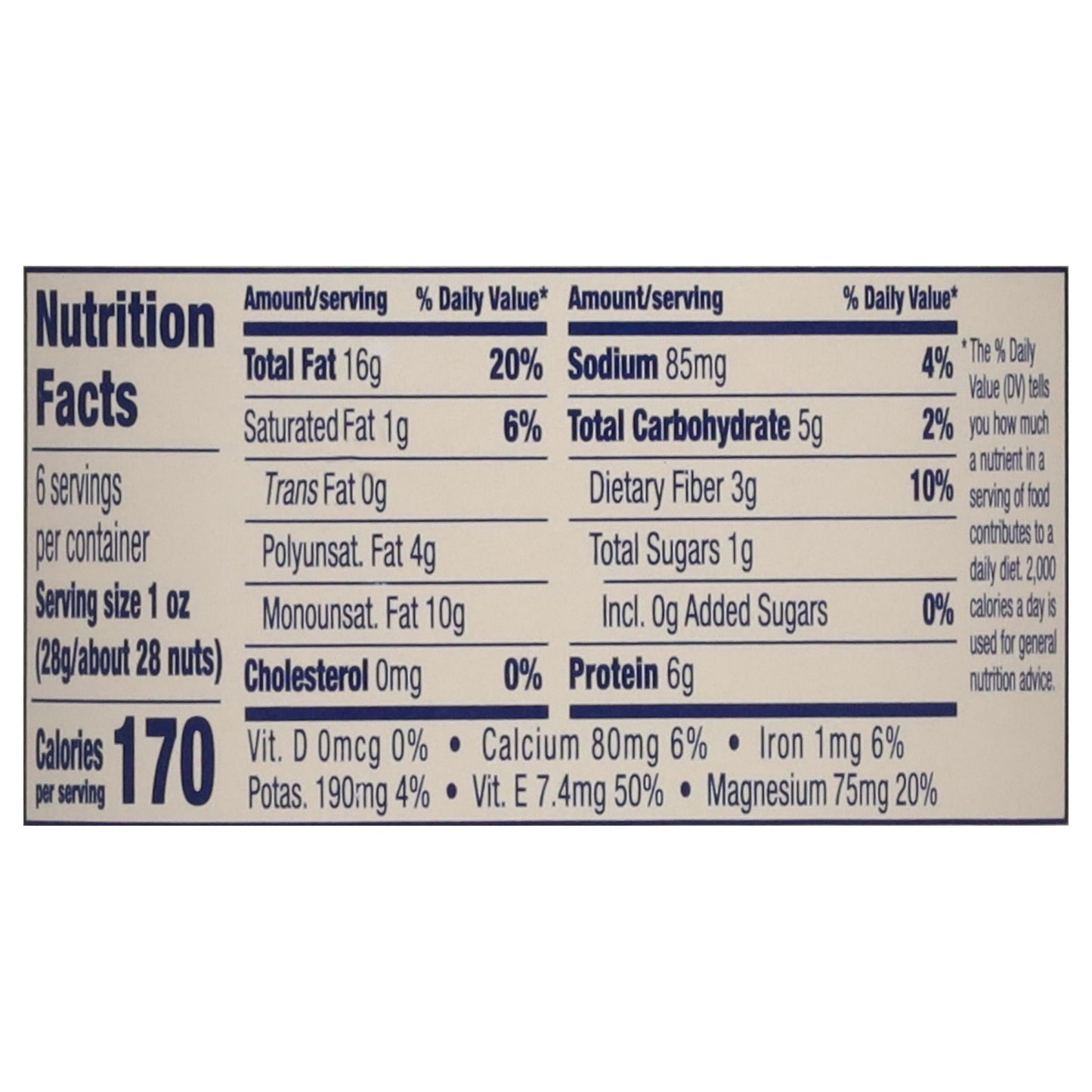 Blue Diamond Roasted Salted Almonds 6 oz