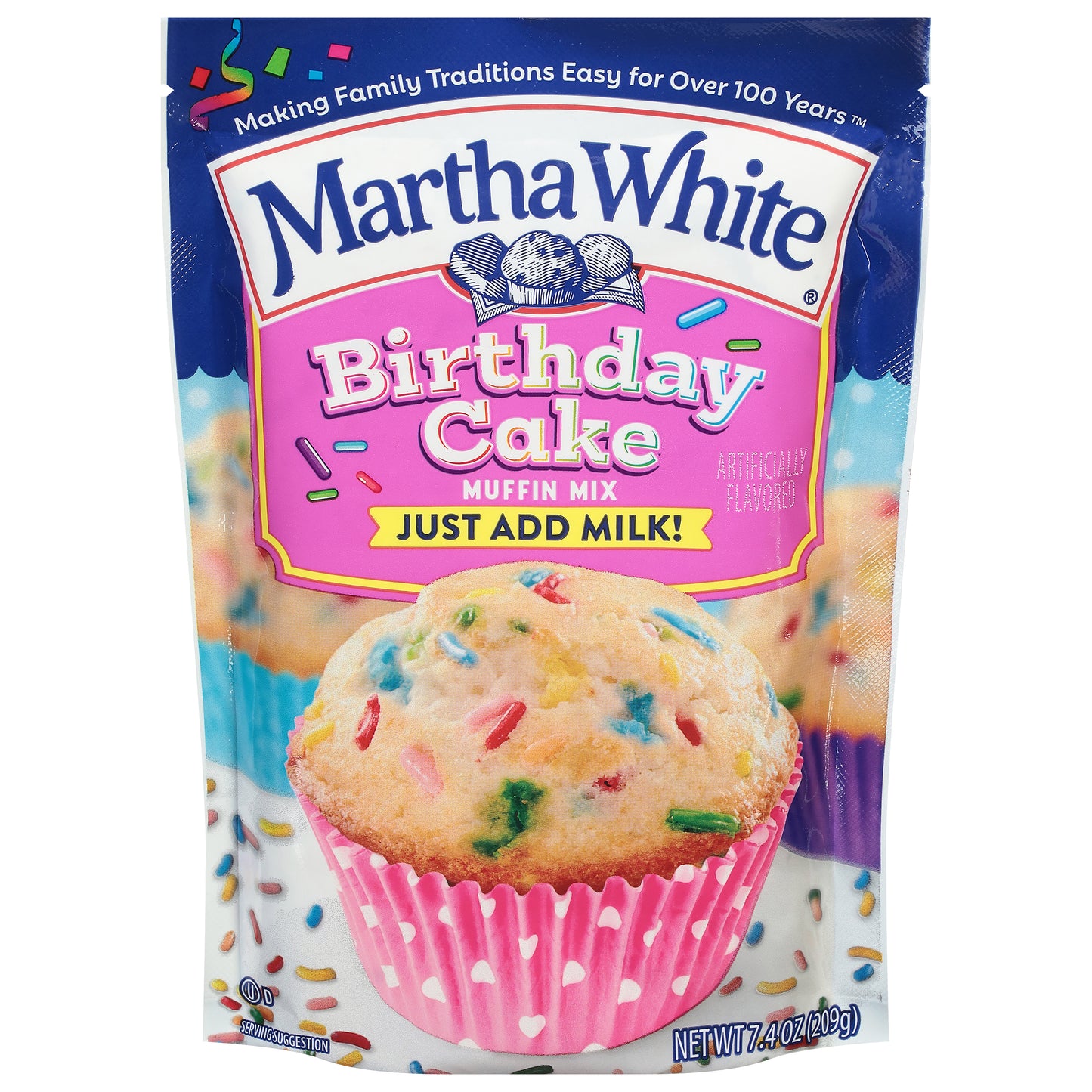 Martha White Birthday Cake Muffin Mix 7.4 oz