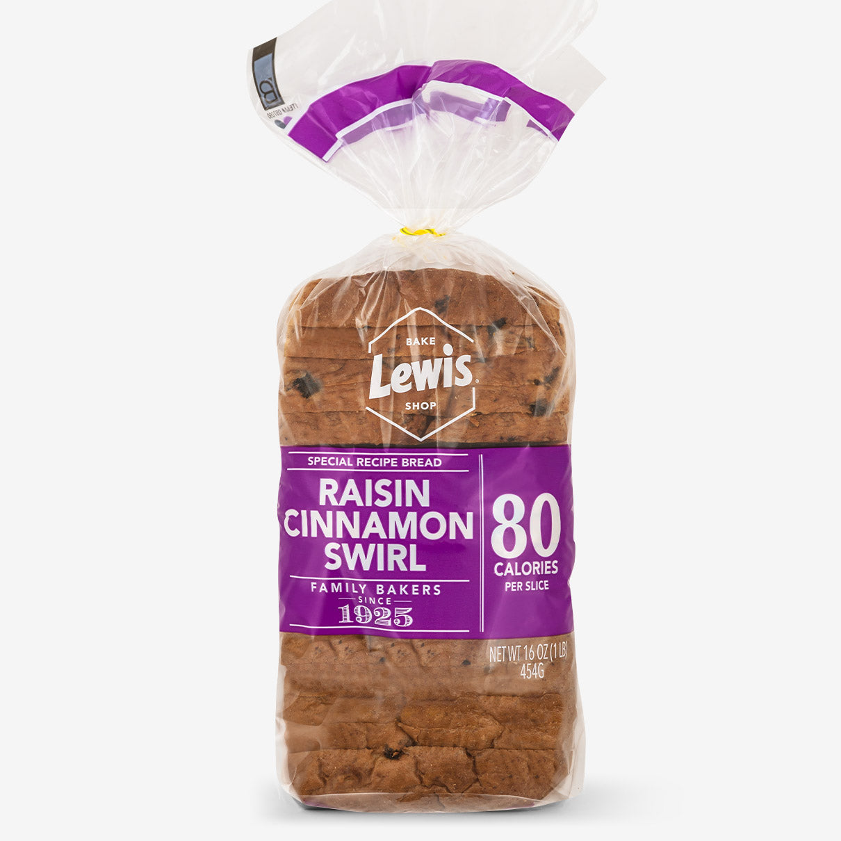 Lewis Bake Shop Raisin Cinnamon Swirl Special Recipe Bread 16 Oz. Bag