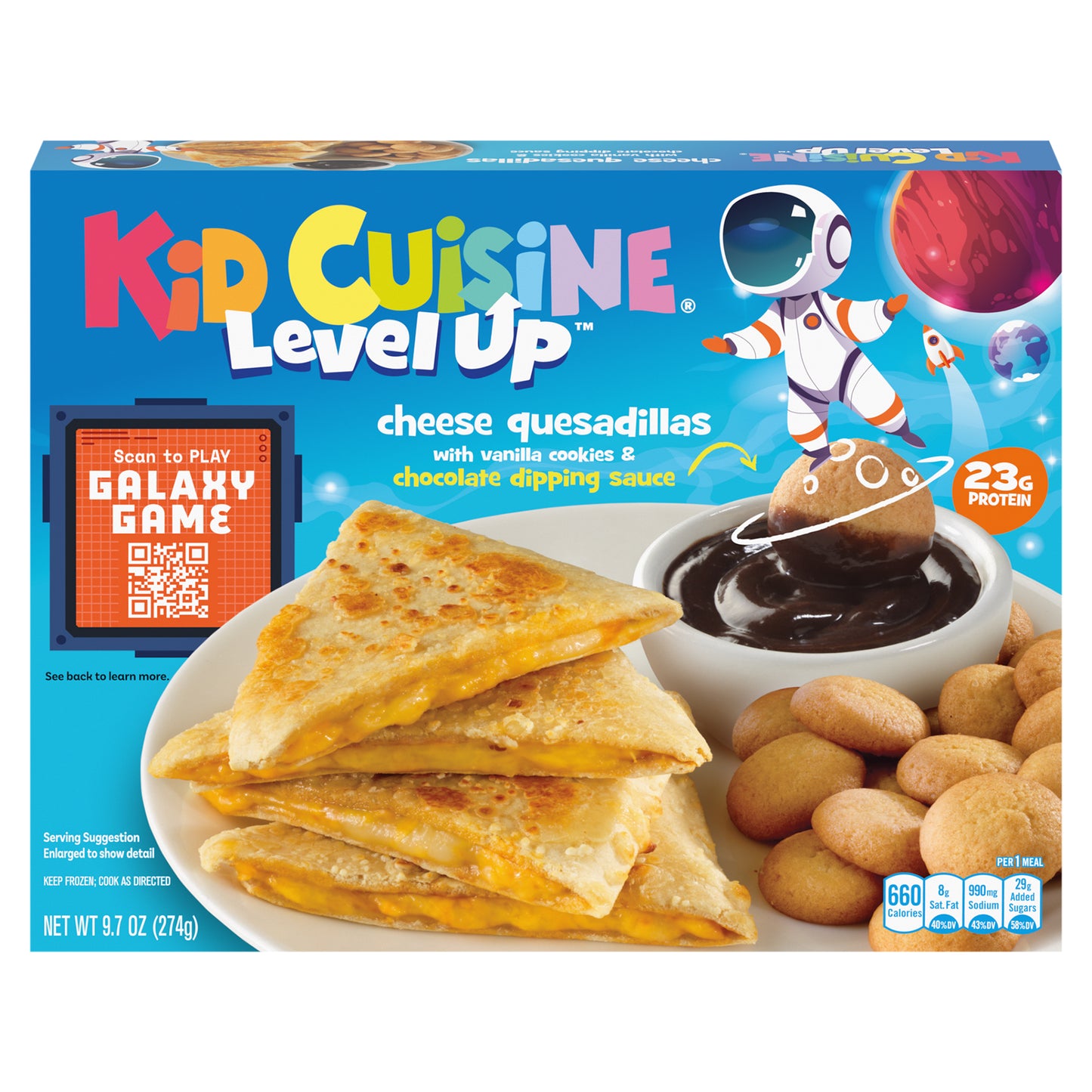 Kid Cuisine Level Up Cheese Quesadilla, Frozen Meal, 9.7 oz.