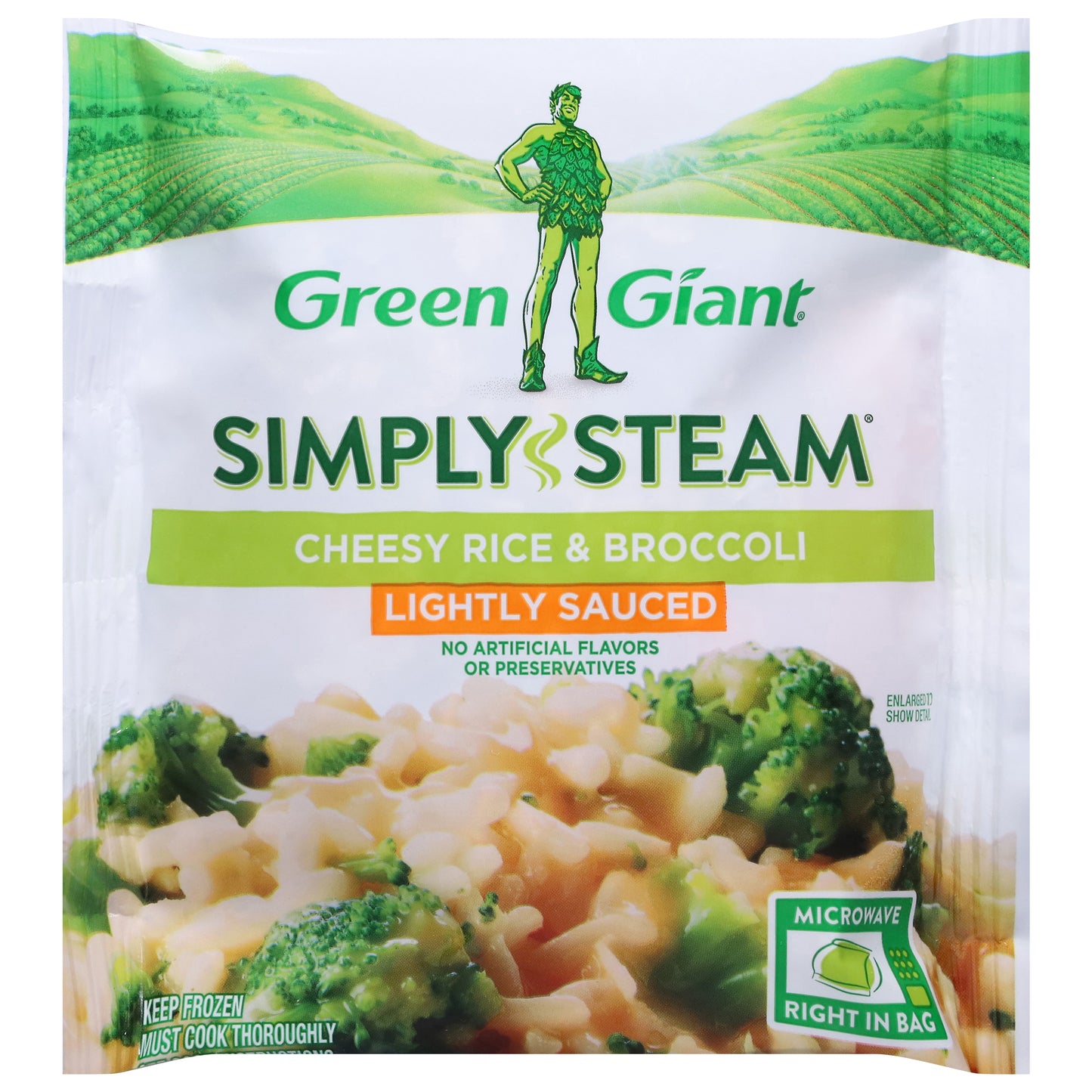 Green Giant Simply Steam Lightly Sauced Cheesy Rice & Broccoli 10 oz