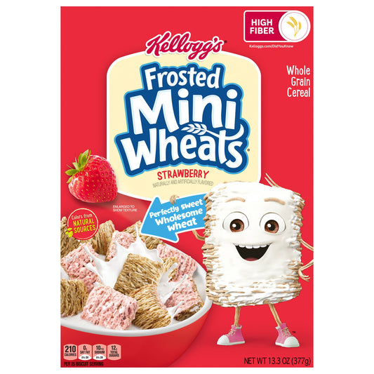 Kellogg's Frosted Mini-Wheats Breakfast Cereal Strawberry, 13.3 oz