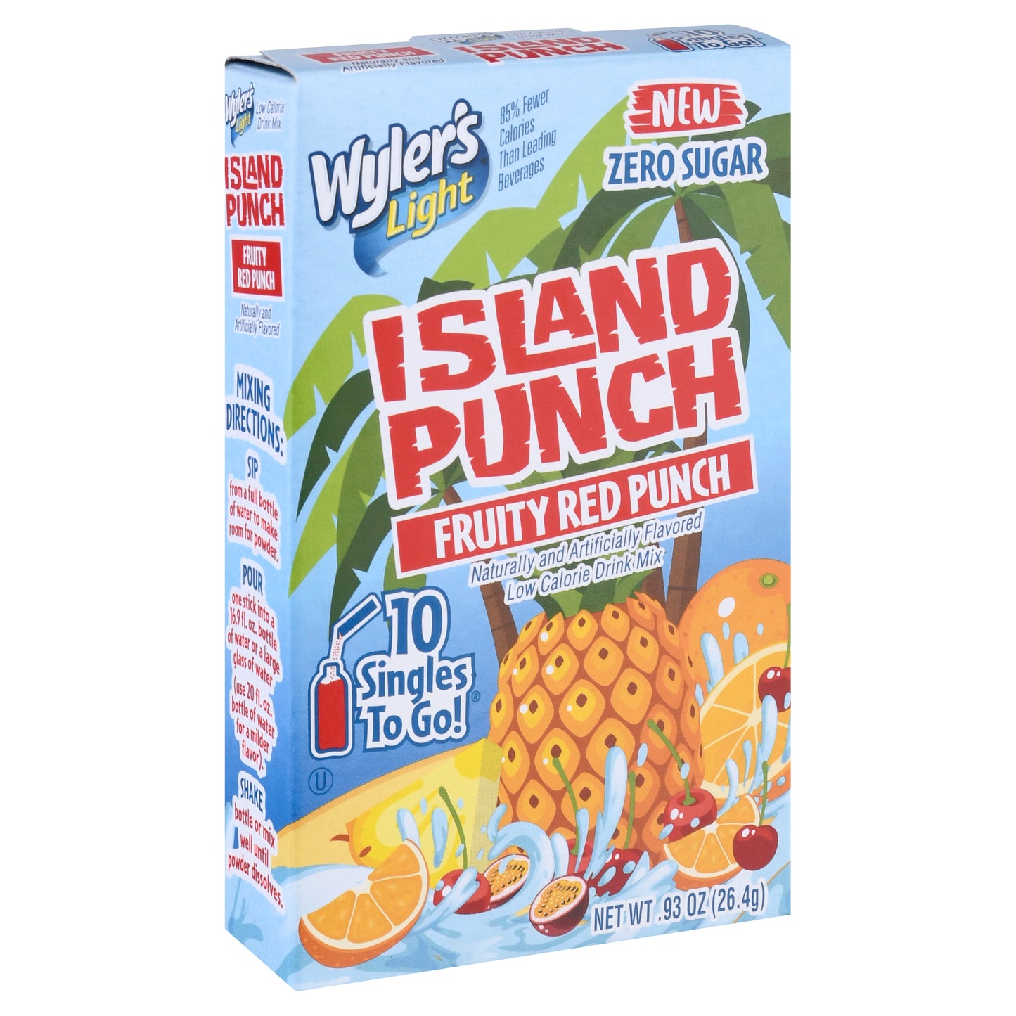 Wylers Light Island Punch Fruity Red Punch Drink Mix 10 ea