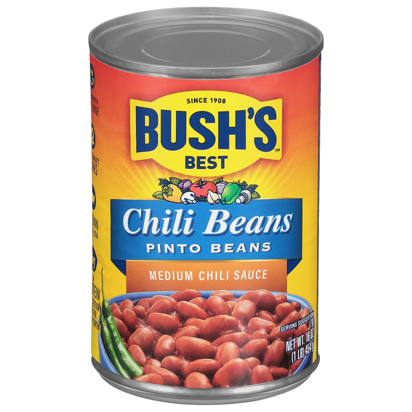 Bush's Best Mild Chili Sauce Chili Pinto Beans 16 oz