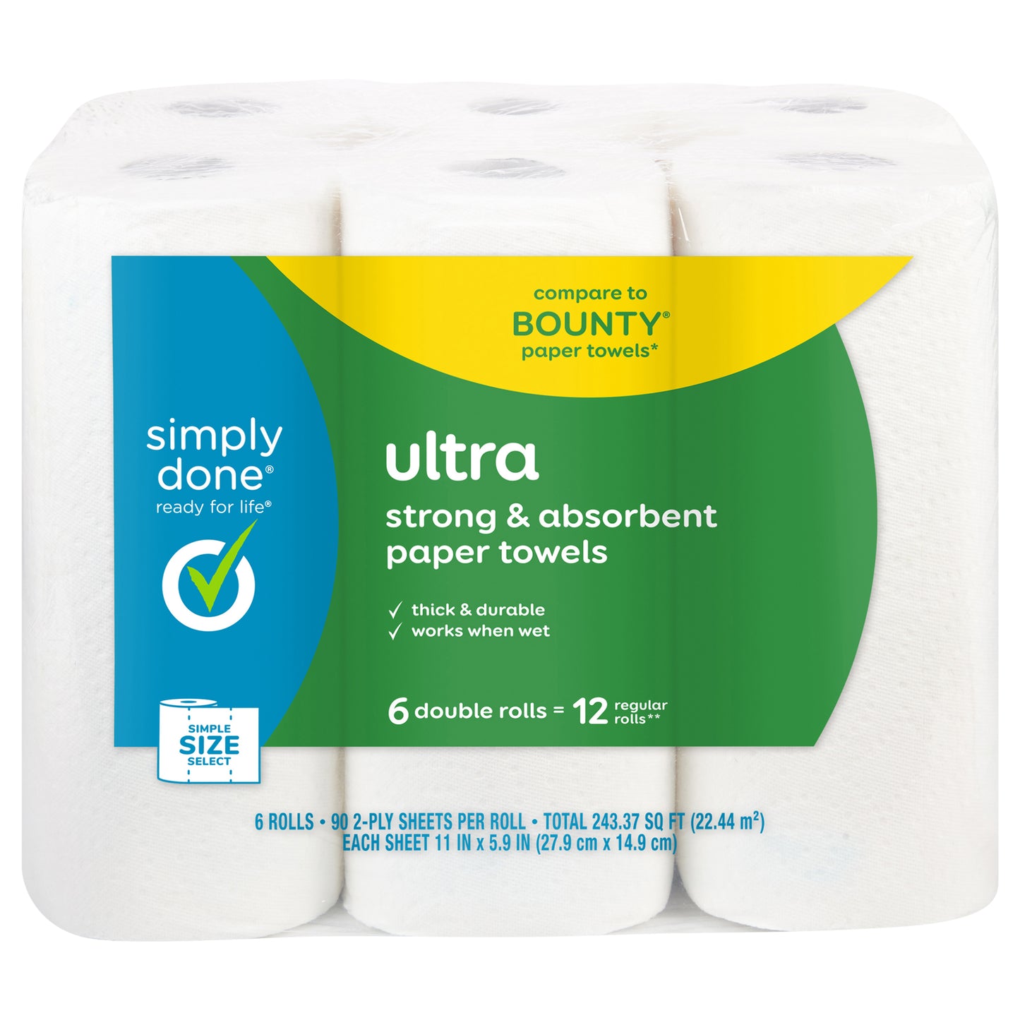 Simply Done Ultra Simple Size Select 2 Ply Paper Towels 6 ea