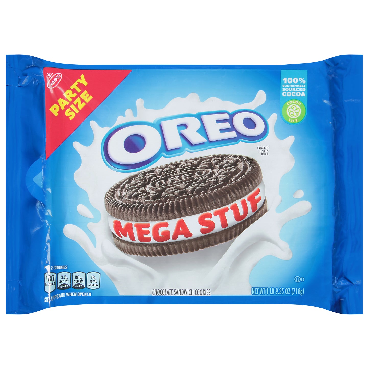 Oreo Mega Stuf Chocolate Sandwich Cookies Party Size 25.35 oz