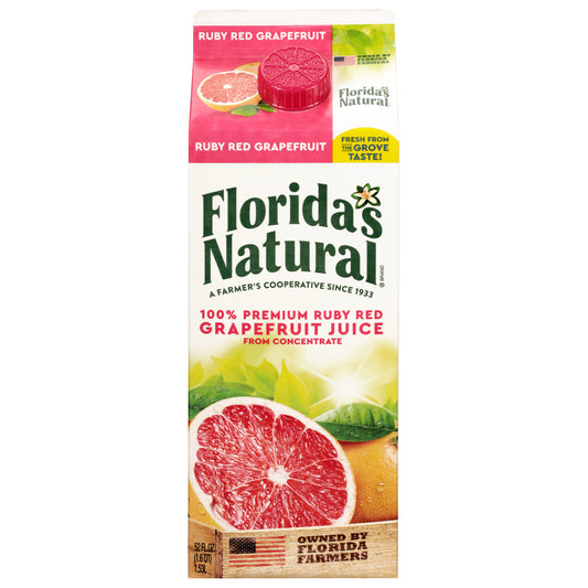Florida's Natural 100% Premium Ruby Red Grapefruit Juice 52 fl oz