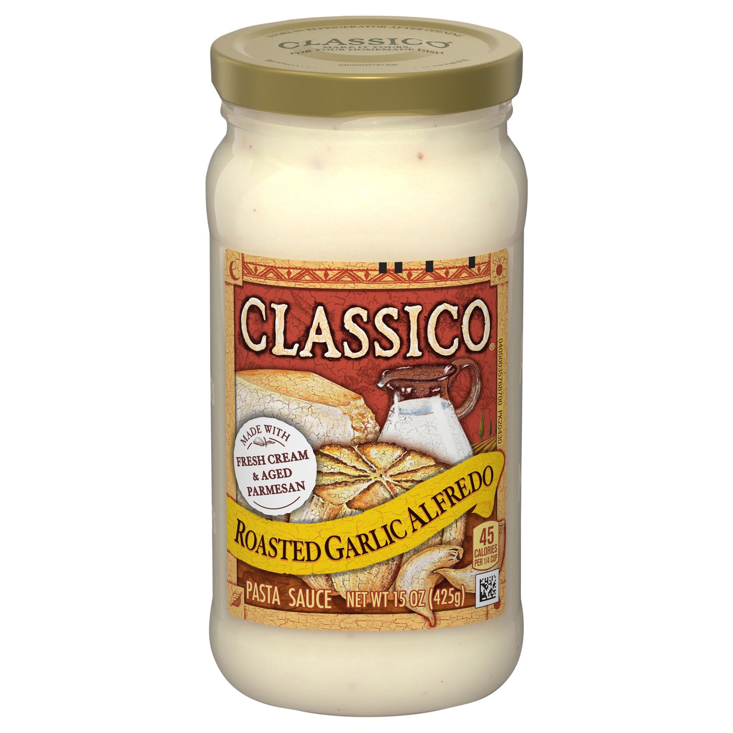 Classico Roasted Garlic Alfredo Pasta Sauce, 15 oz Jar