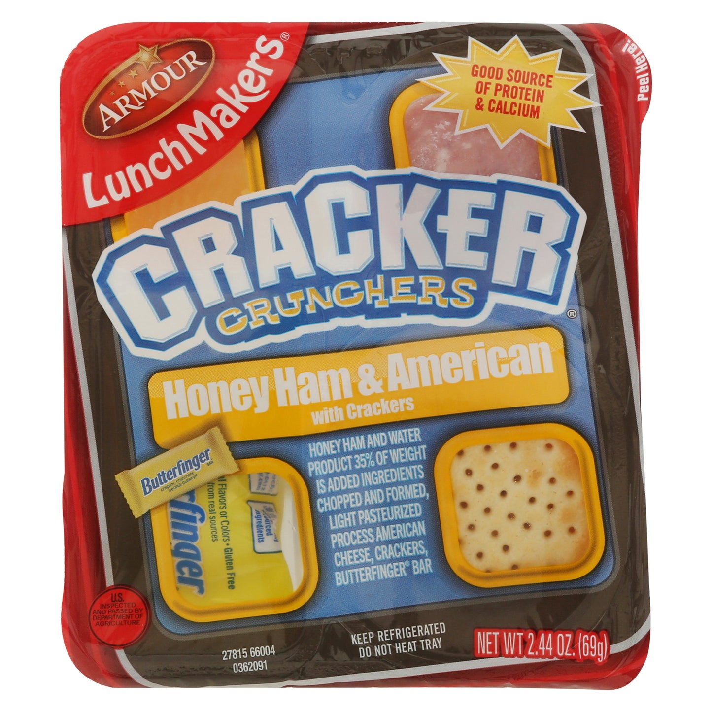 Armour Lunch Makers Honey Ham & American with Crackers Cracker Crunchers 2.44 oz