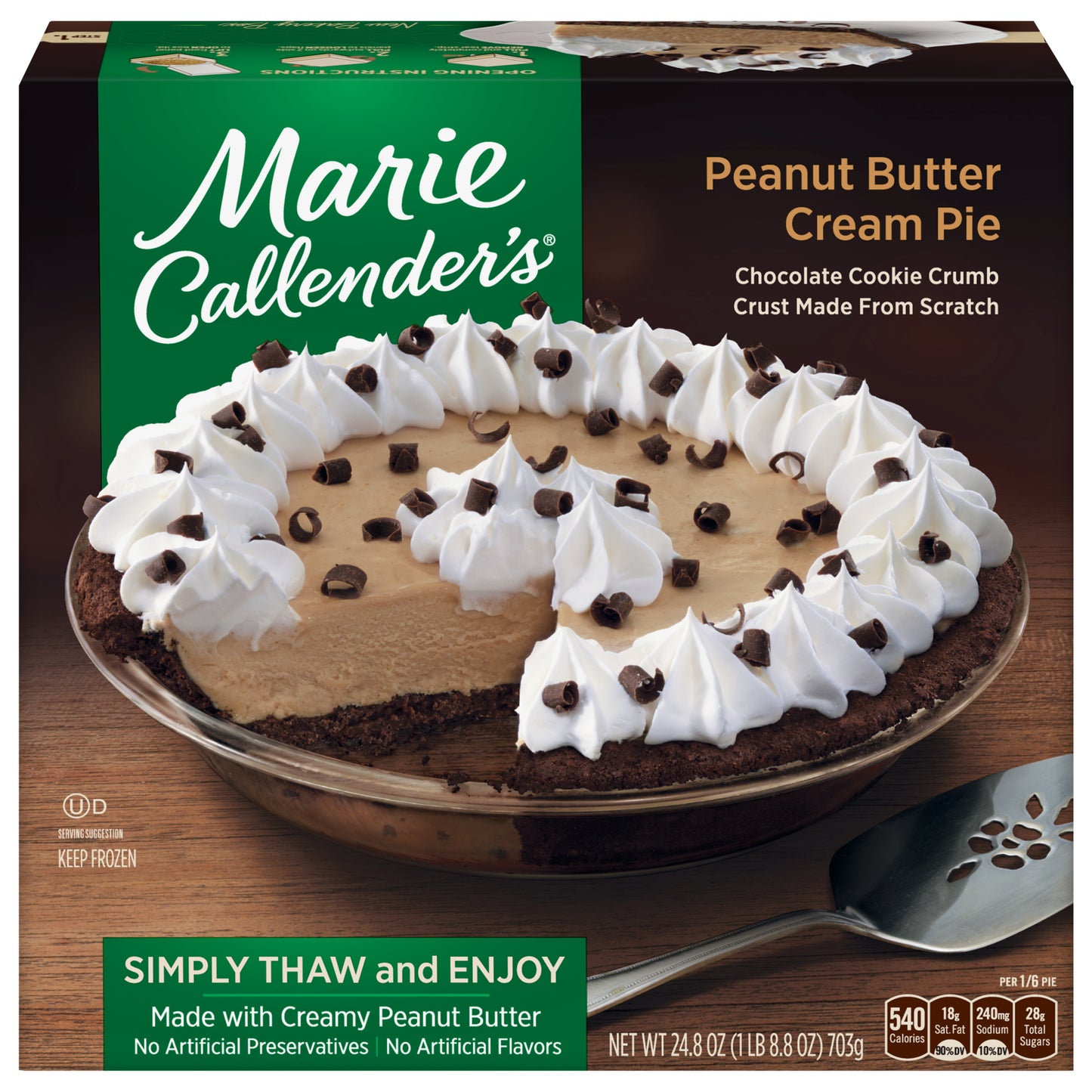 Marie Callender's Peanut Butter Cream Pie Frozen Dessert, 24.8 Ounce
