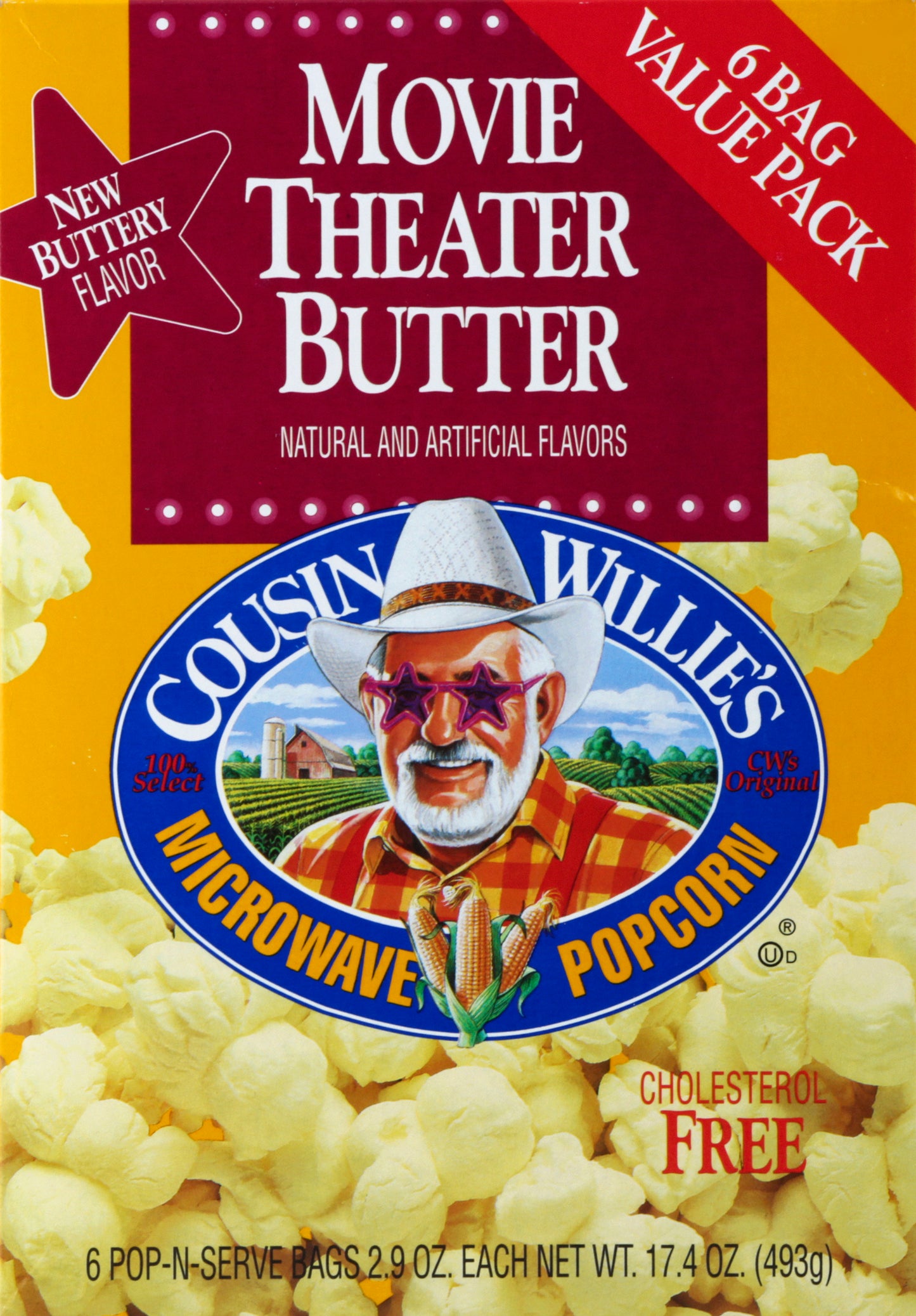 Cousin Willie's Movie Theater Popcorn 6 CT