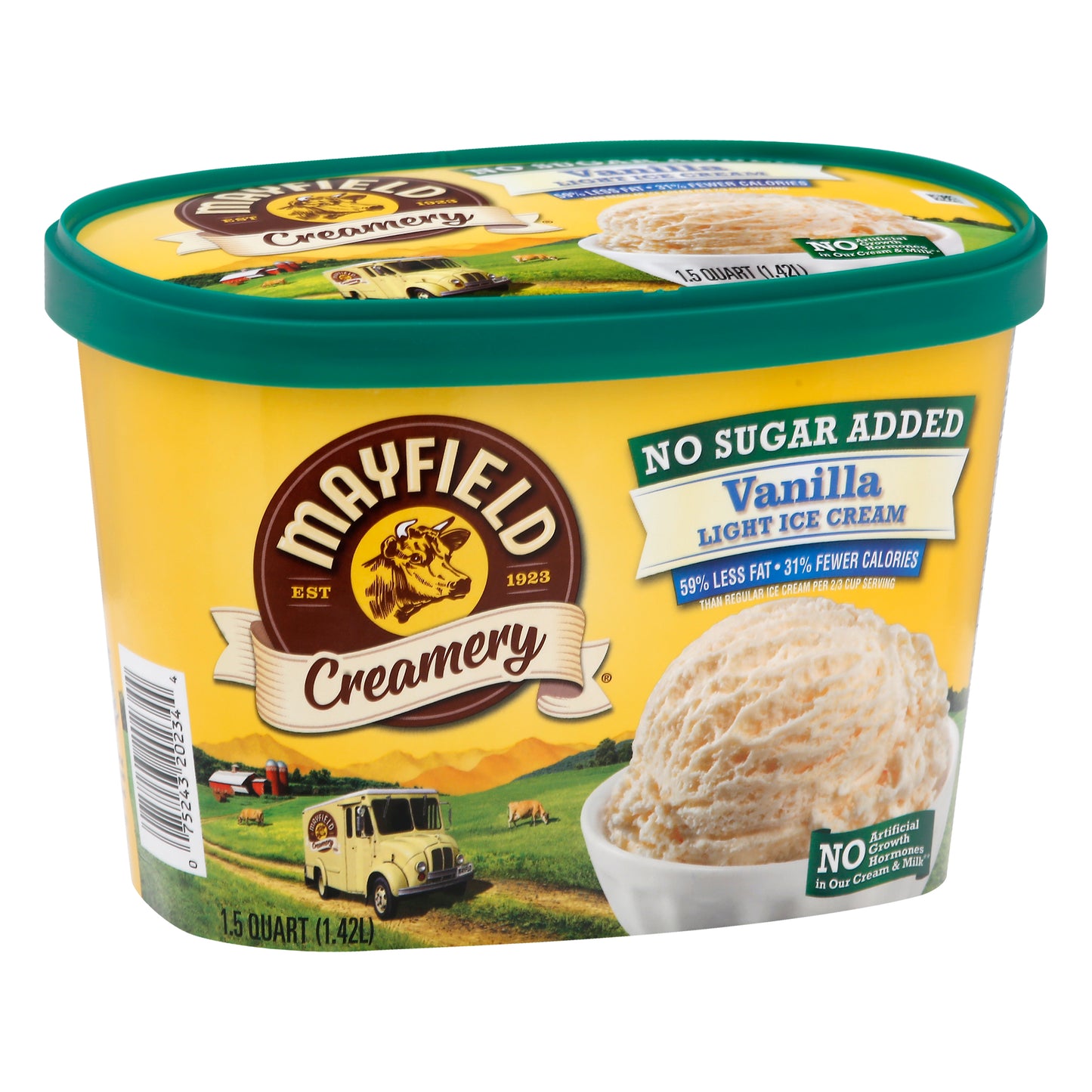 Mayfield Creamery No Sugar Added Vanilla Light Ice Cream 1.5 qt