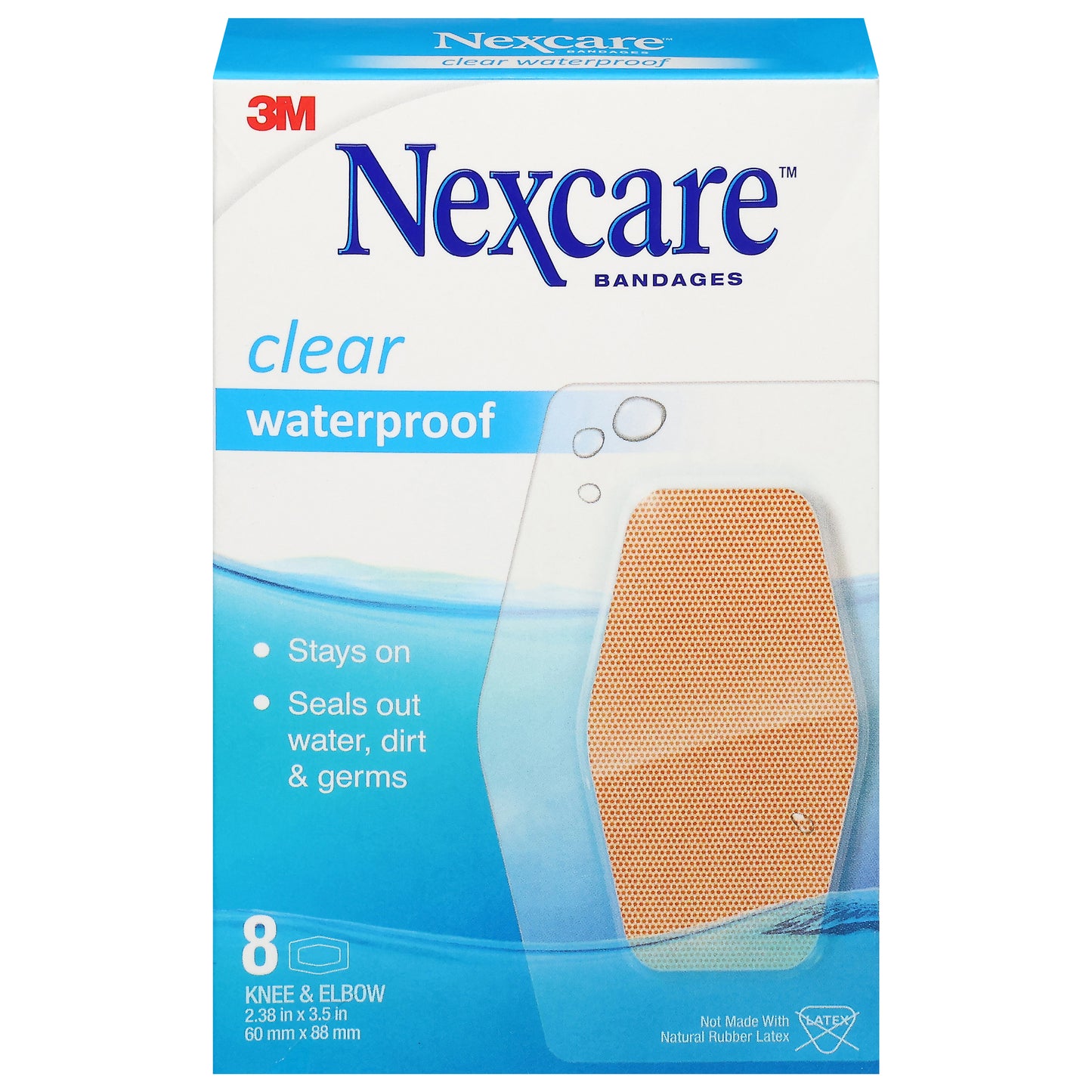 Nexcare Clear Waterproof Knee & Elbow Bandages 8 ea