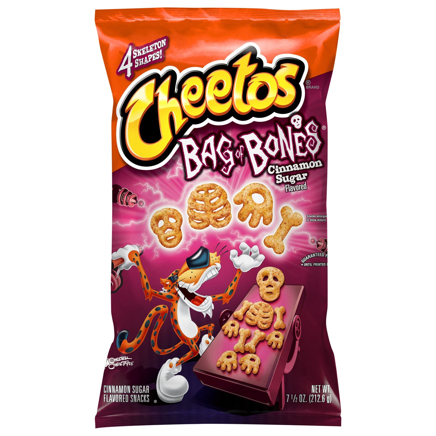 Cheetos Bag Of Bones Cinnamon Sugar Flavored Snacks Cinnamon Sugar Flavored 7 1/2 Oz