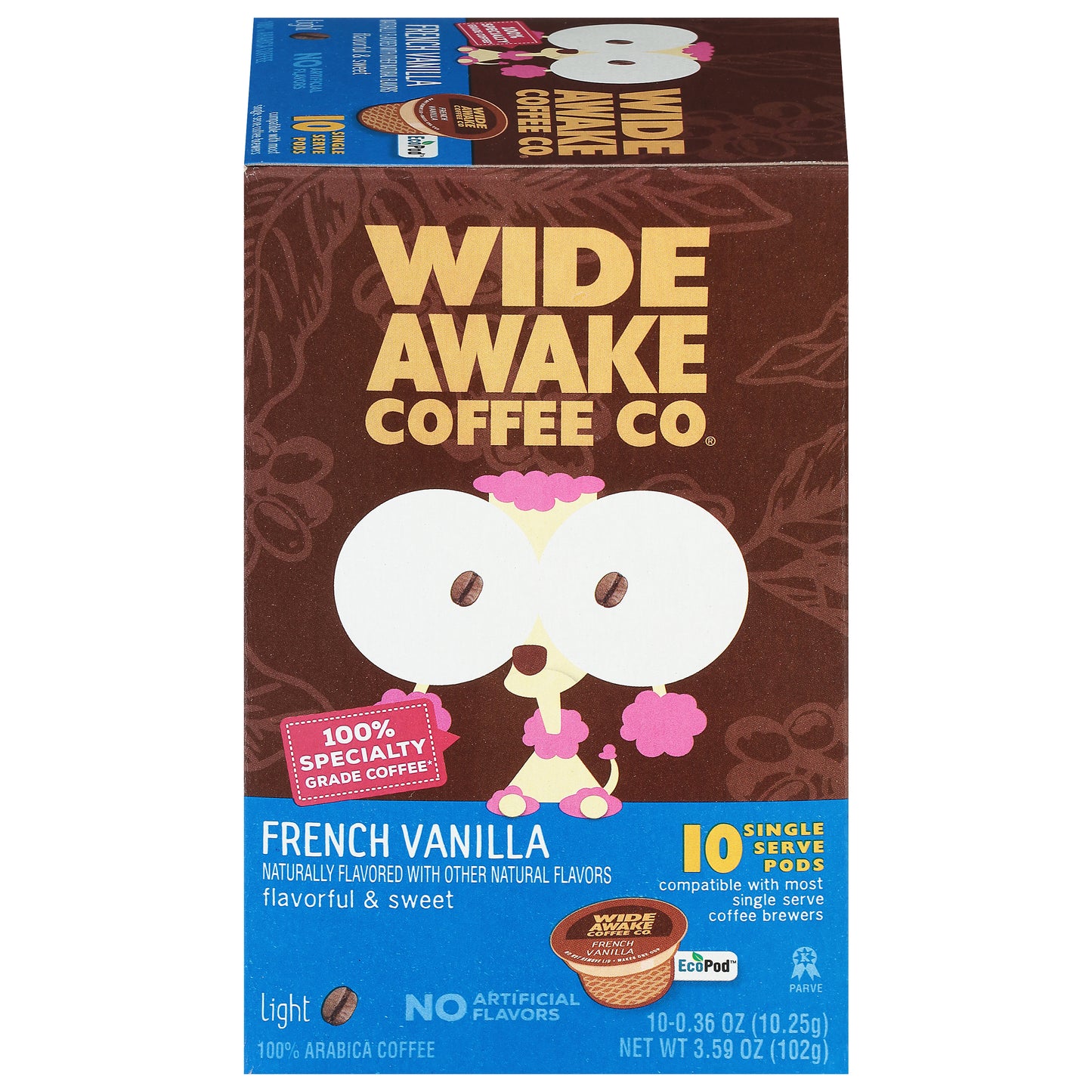 Wide Awake Coffee Co. Single Serve Pods Light French Vanilla Coffee 10 ea
