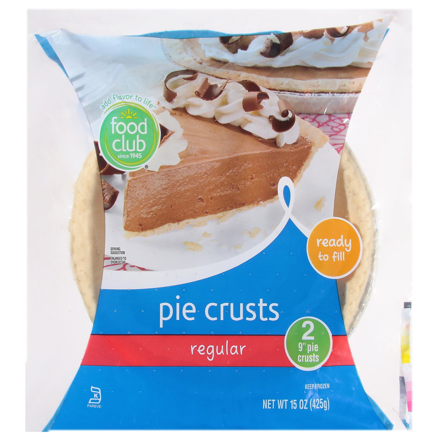 Food Club 9 Inch Regular Pie Crusts 2 ea