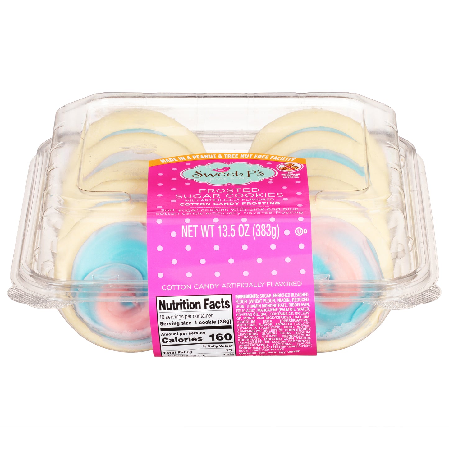 Sweet P's Bake Shop Cotton Candy Frosted Sugar Cookies 13.5 oz