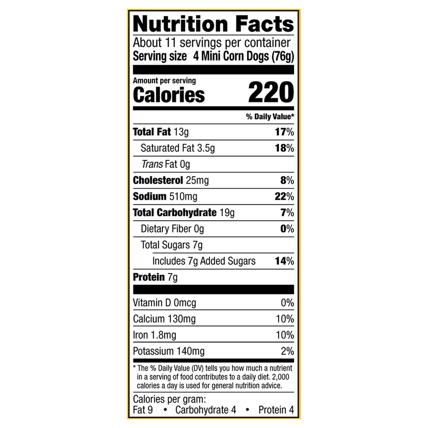 Mini Chicken Corn Dogs 40 Count Bags, 29.3 oz. Box