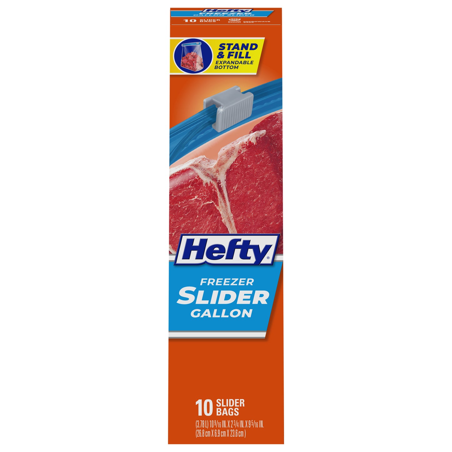 Hefty Gallon Freezer Slider Bags 10 ea