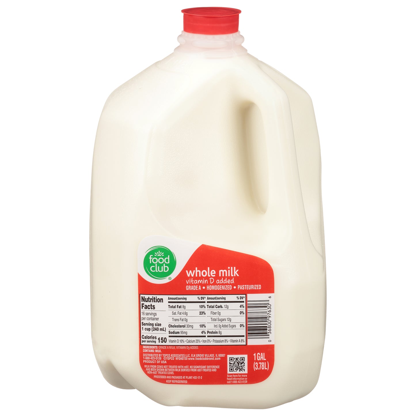 Food Club Whole Milk 1 gl